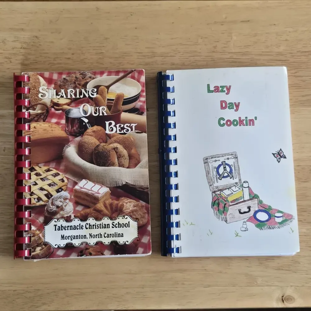 Church Community Organization Spiral Comb Cookbooks Lot Of 2